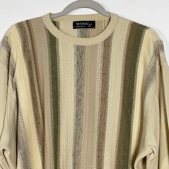 Vintage St Croix Pullover Crewneck Sweater Mens Sz 2XL Cosby Style Oldmoney - Picture 2 of 9